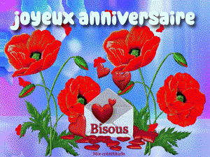 Gif animé joyeux anniversaire bisous